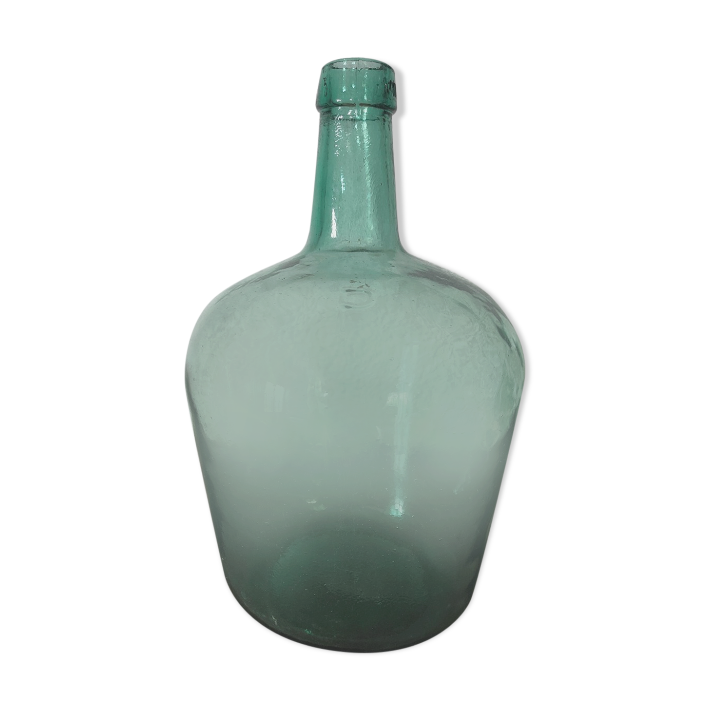 Dame Jeanne Viresa on the bottle neck in Green bubble glass 5 L