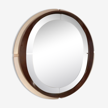 Skandi 60 style aluminum teak mirror