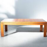 1970s "Fox Hunt" Design Rectangular Cherry Wood Inlaid Coffee Table
