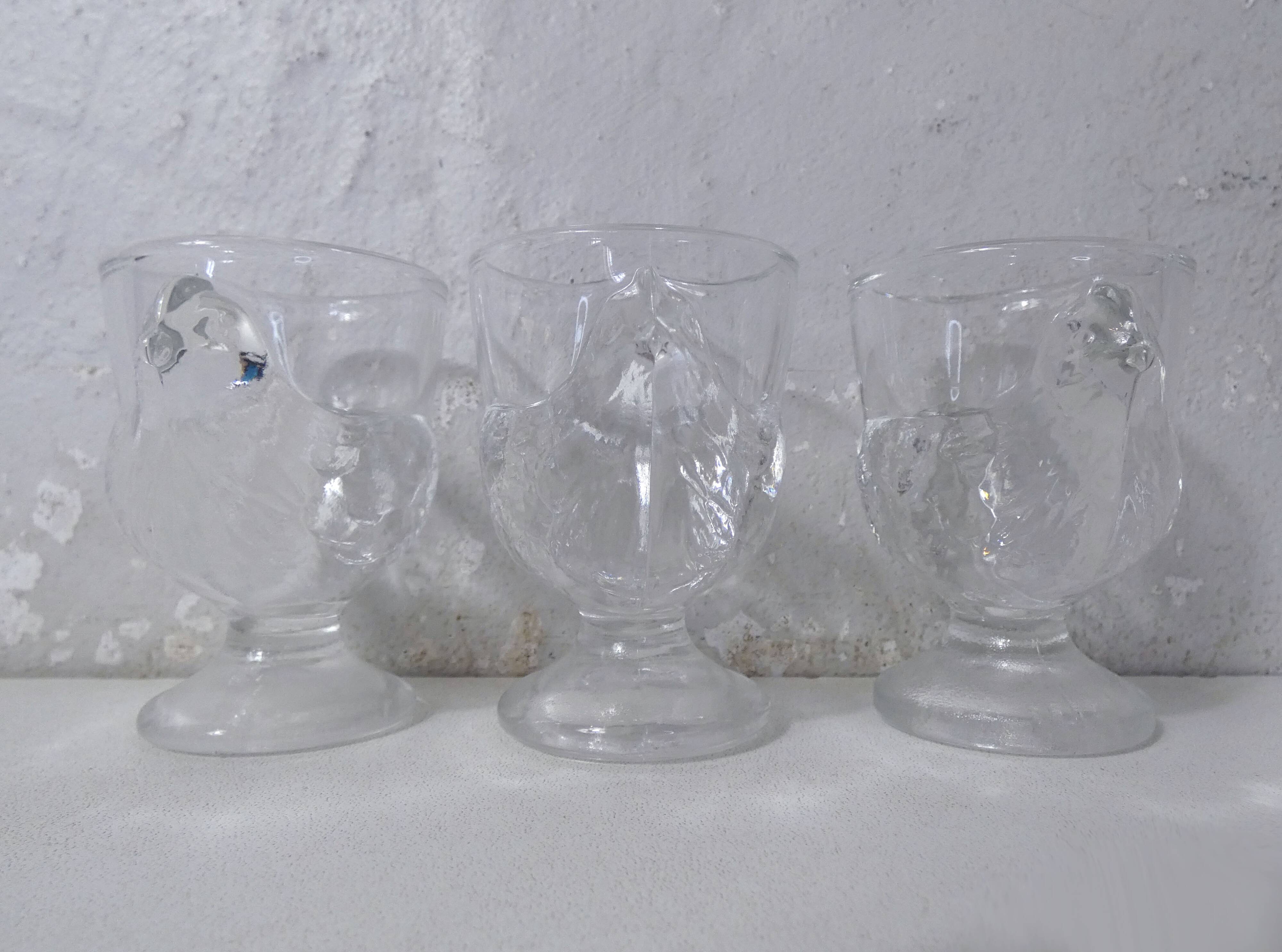 transparent chicken egg cups