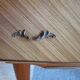 3-drawer chest of drawers - 60s - vintage - marquetry effect - spinning top feet