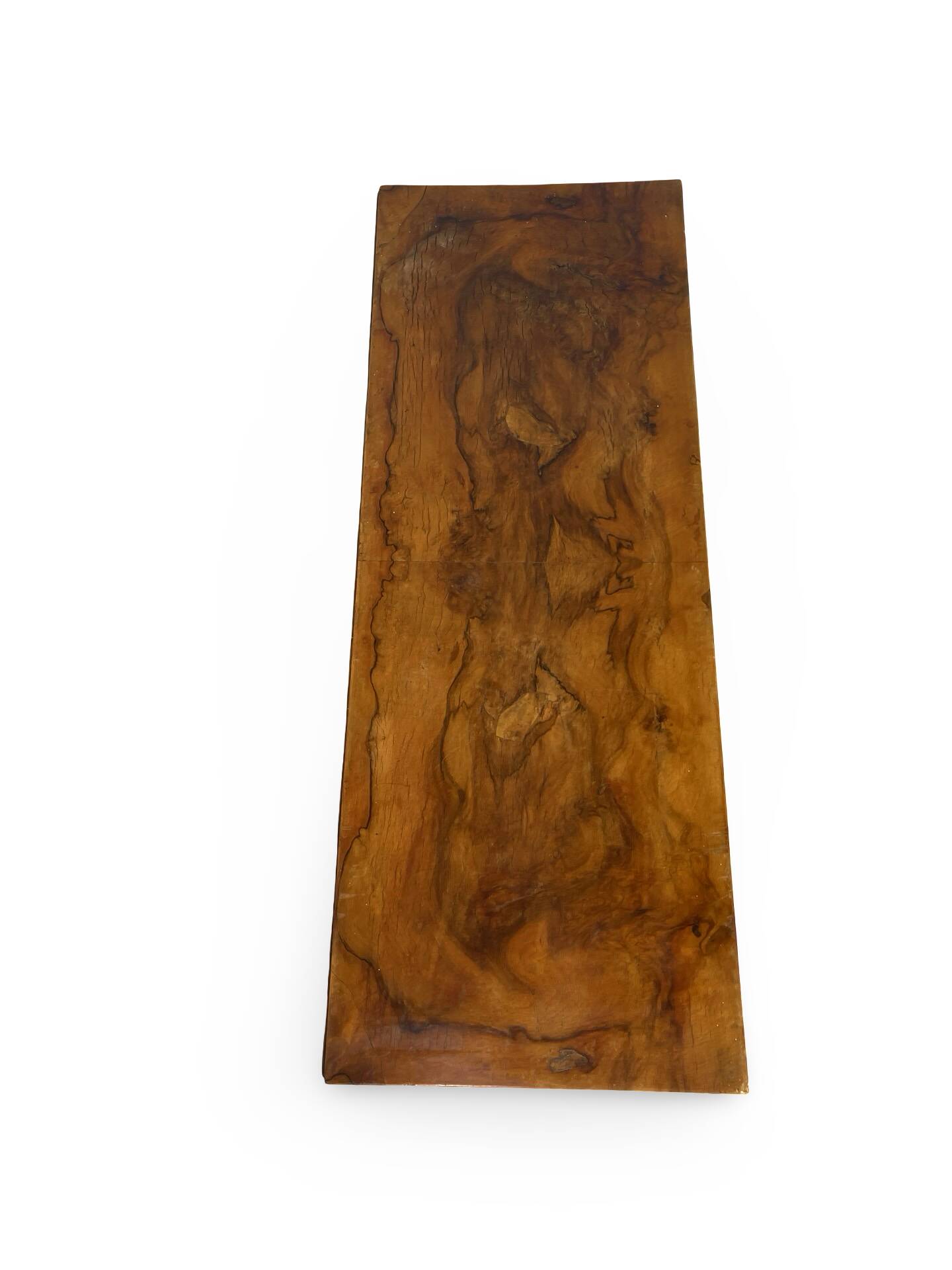 Italian burl walnut art deco console table, 1930s.