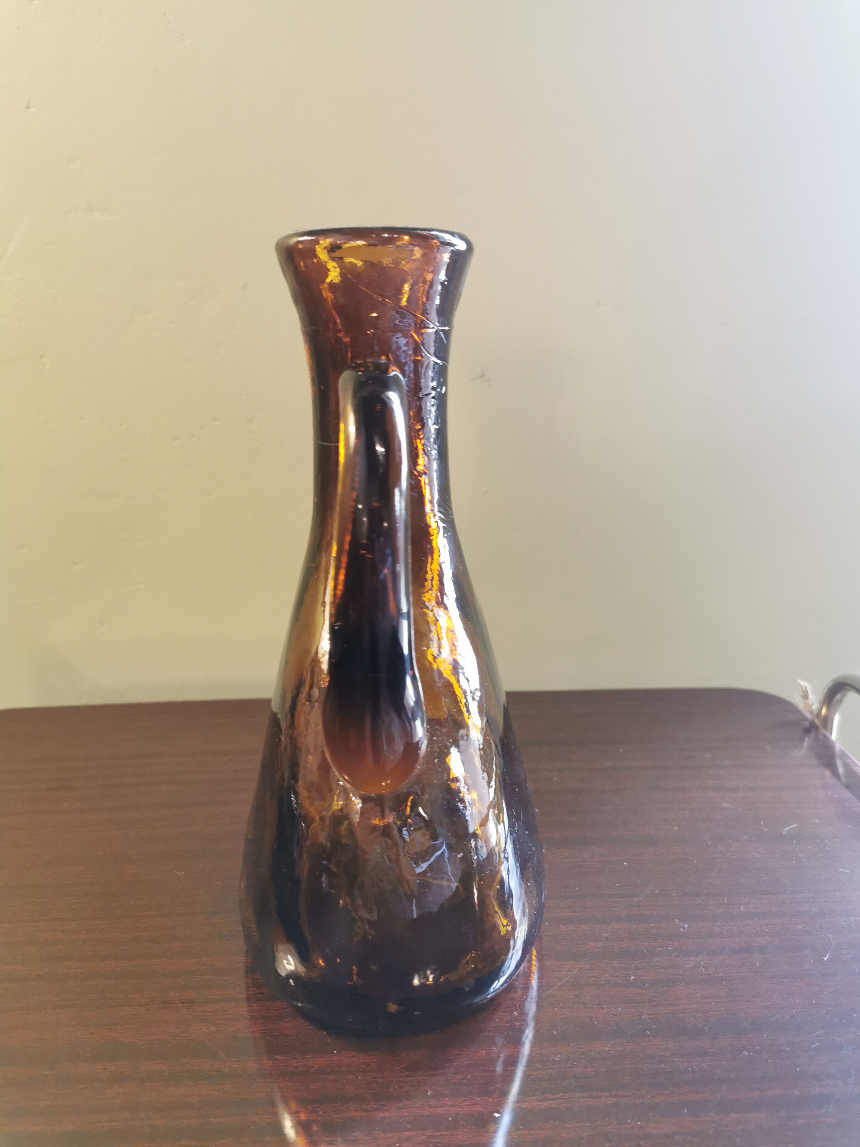 Vintage amber glass pitcher