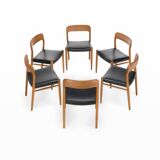 Set of 6 dining chairs by Niels O. Møller, Model 75