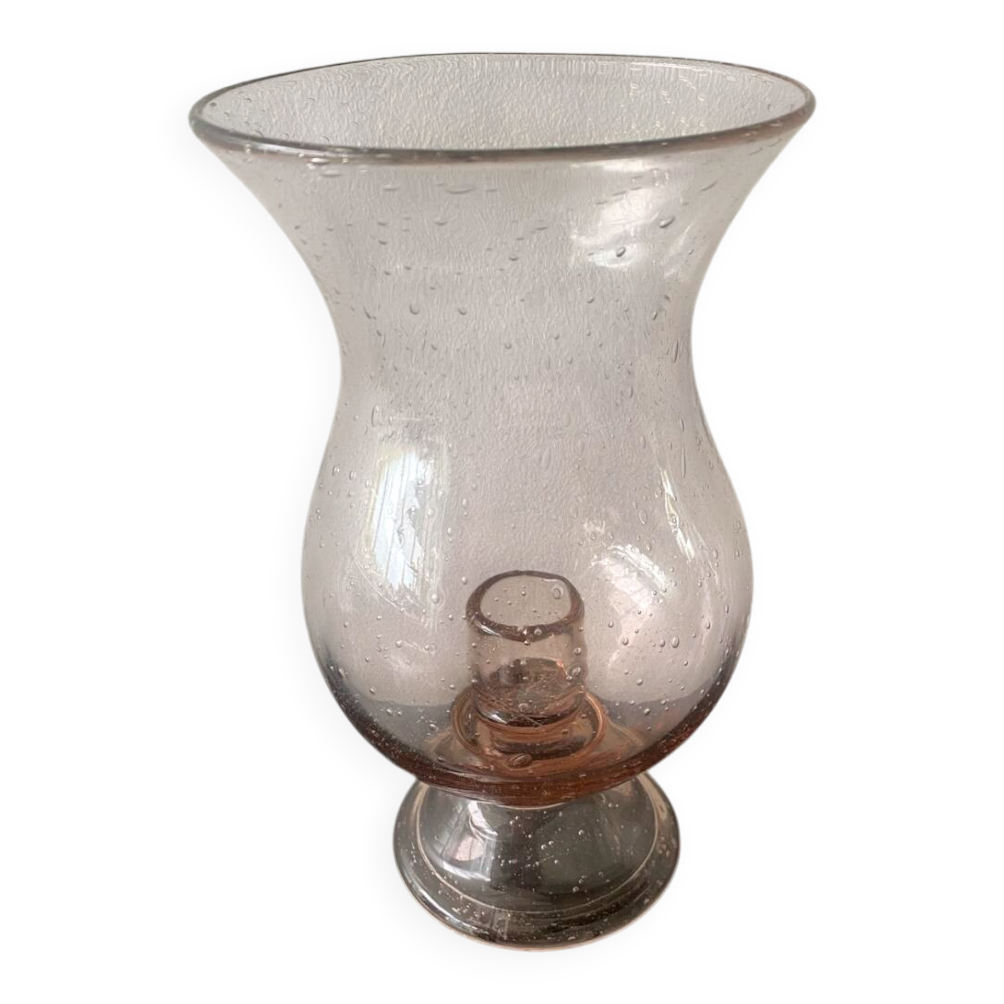 Blown bubble glass tea light holder