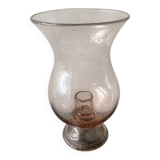 Blown bubble glass tea light holder