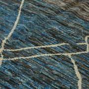 Tapis en laine bleu contemporain turc fait à la main de 280 cm x 363 cm