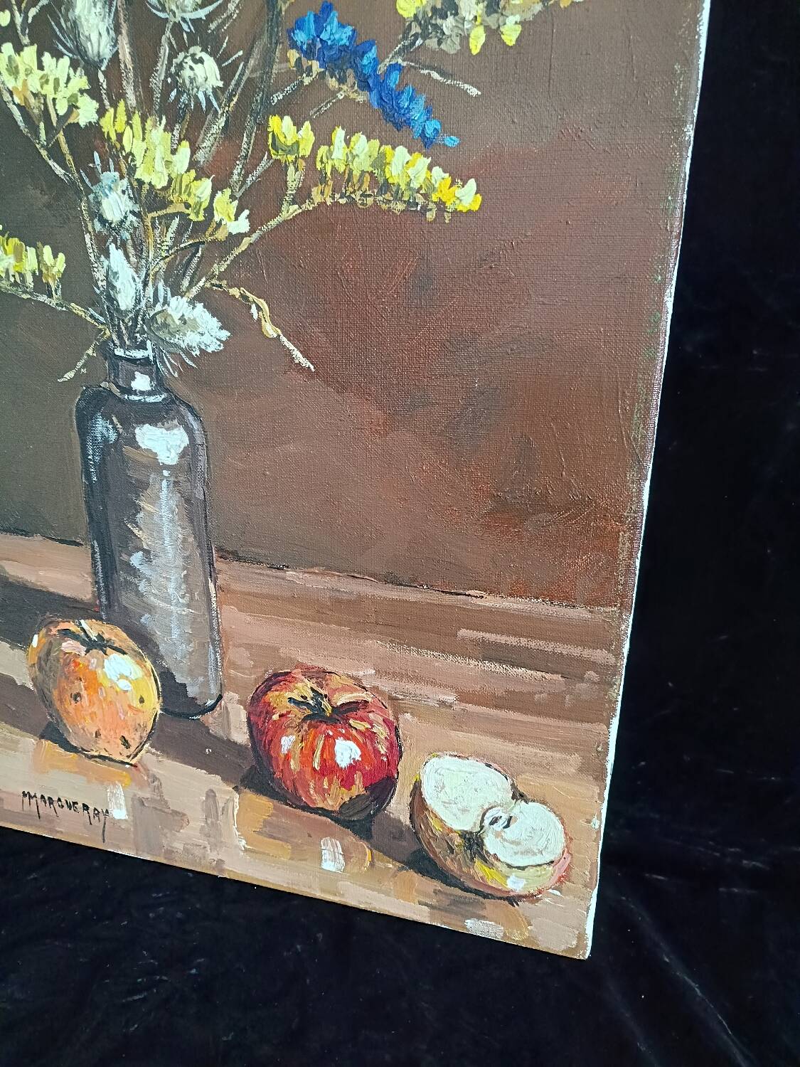 Margueray painting "Flowers and Apples"