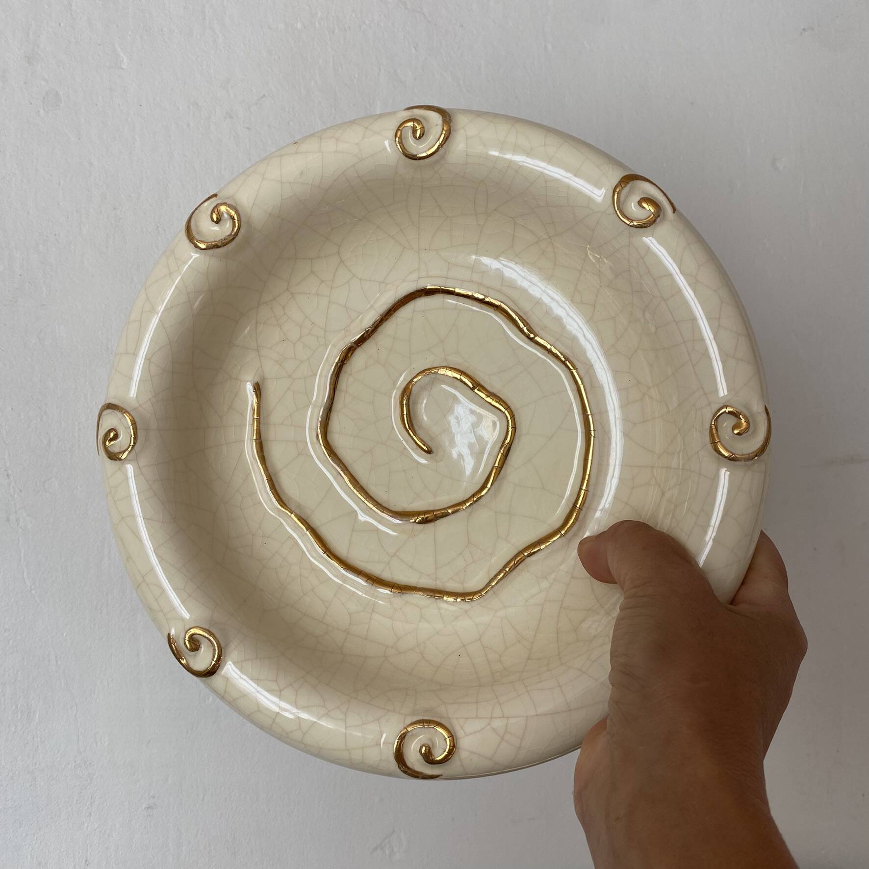 Ceramic vide poche Longwy 25 cm from the 1980s