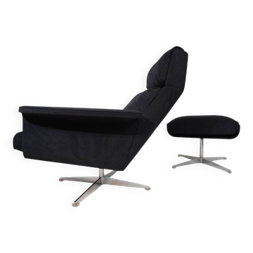 Kaufeld Siesta 62 lounge chair with ottoman by Jacques Brule, 1960