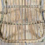 chaise longue italienne vintage en rotin