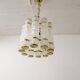 Cylindrical brass and crystal chandelier by Tyringe for Orrefors, Sweden.