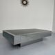 Italian coffee table in chromed metal and vintage brown glass top 70s