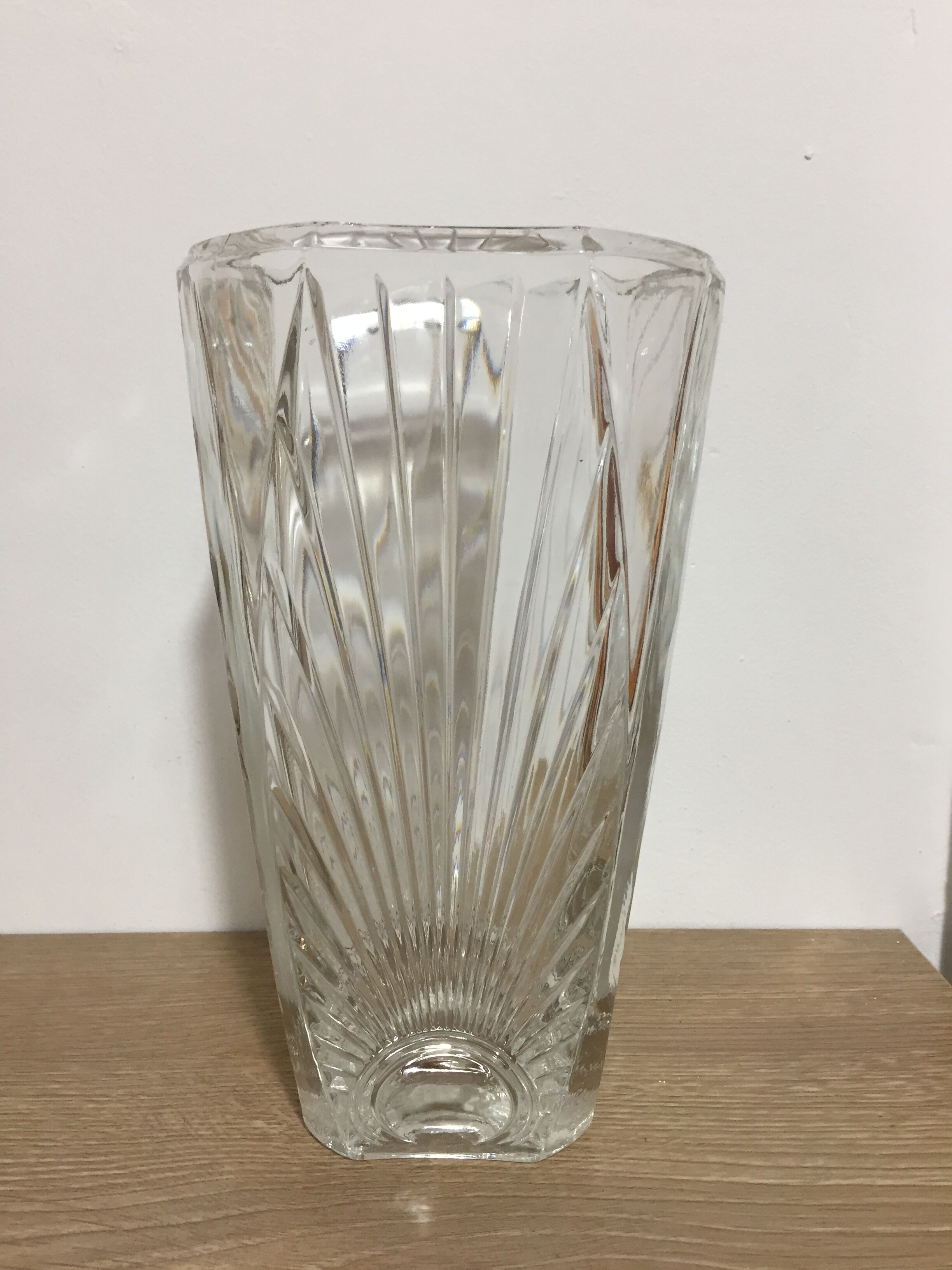 Art Deco vase sun in thick glass