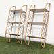 Pair of vintage bamboo and rattan wall shelves 1960