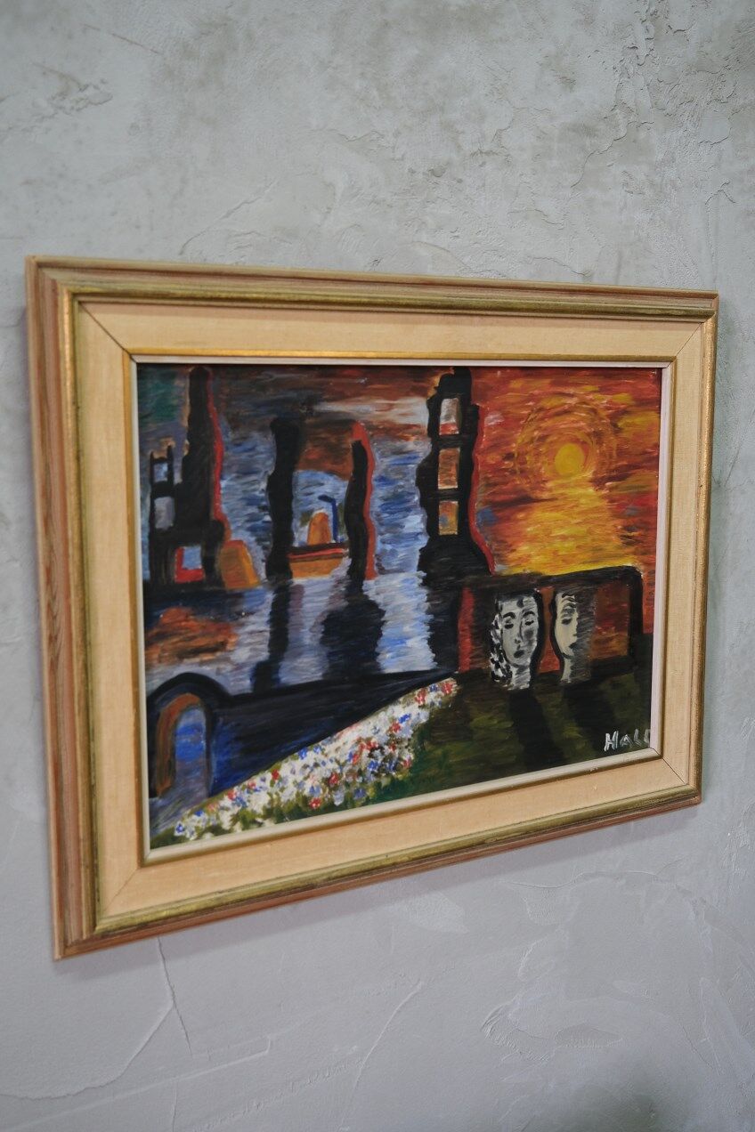 Lennart Hall, Swedish abstract painting, 1960s, Oil on panel, Framed