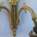 Pair of brass double wall light