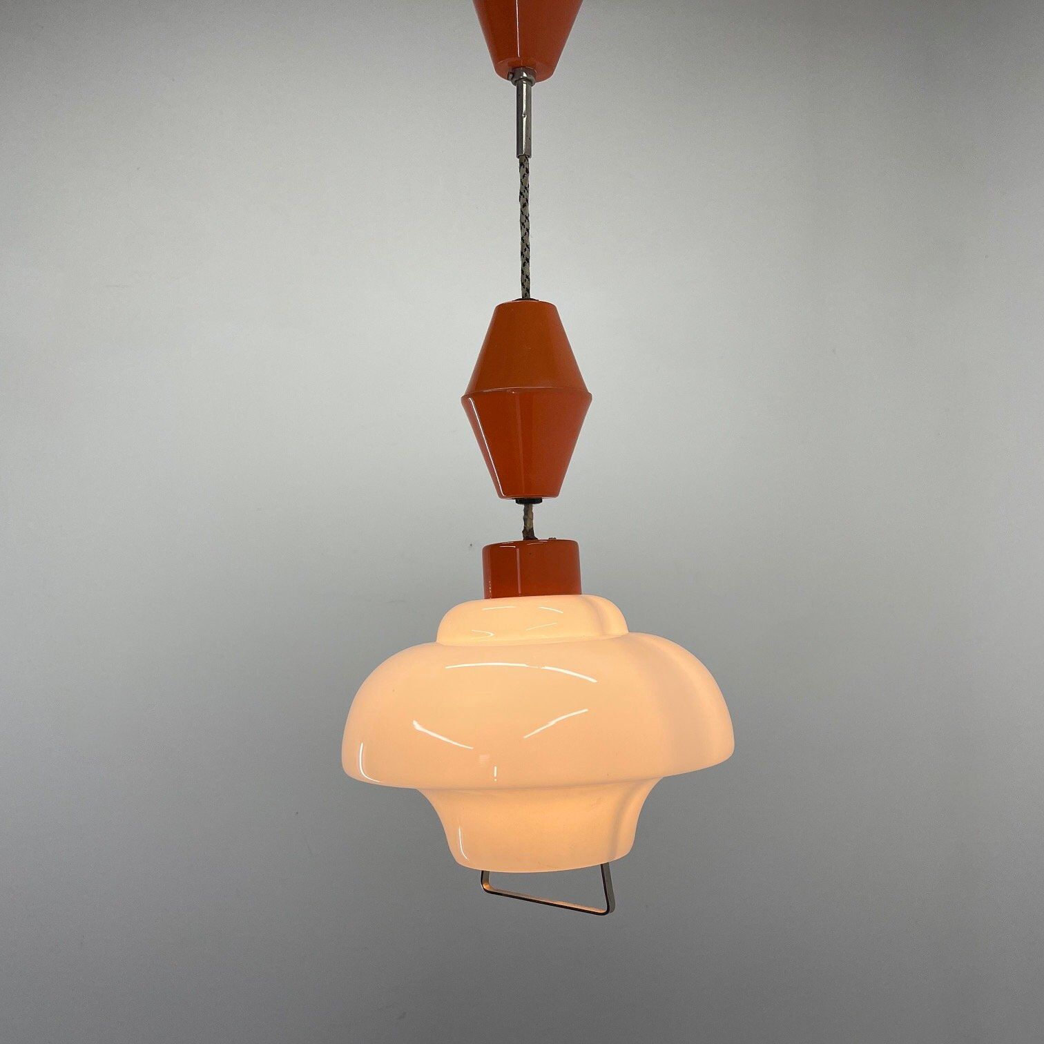 1950's Pull-down Pendant Light, Czechoslovakia