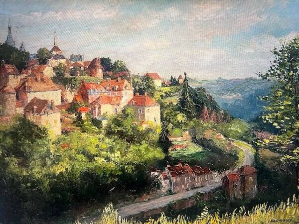 « Soleil sur la ville » – belle huile sur toile du peintre Marius Sarrouy