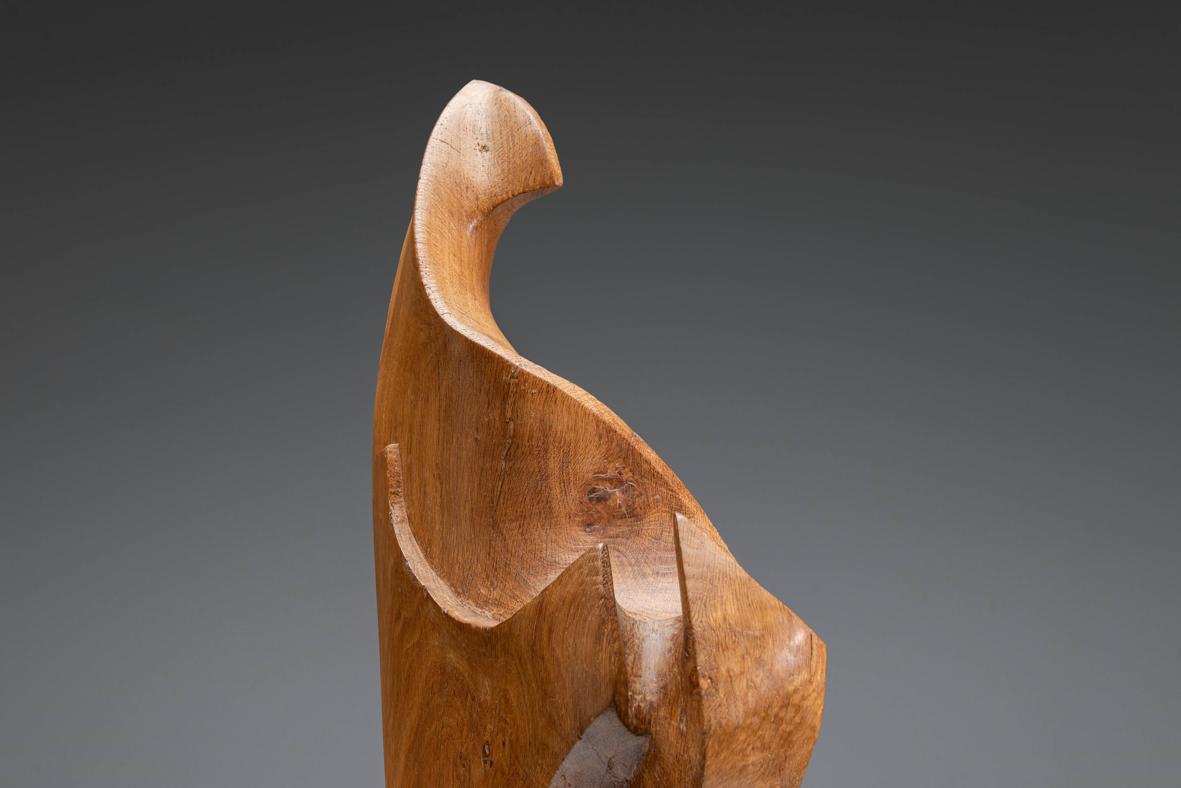 Forme sculpturale en chêne solide