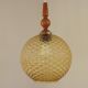 French Vintage Retro Ceiling Light (1960s/70s) Amber Bubble Glass Shade 5115