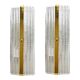 Stylish Gold Diamanted Rectangular Murano Glass Wall Sconces Two Piece Set