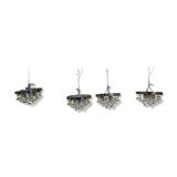 4 Vintage Chrome and Tassel Pendants