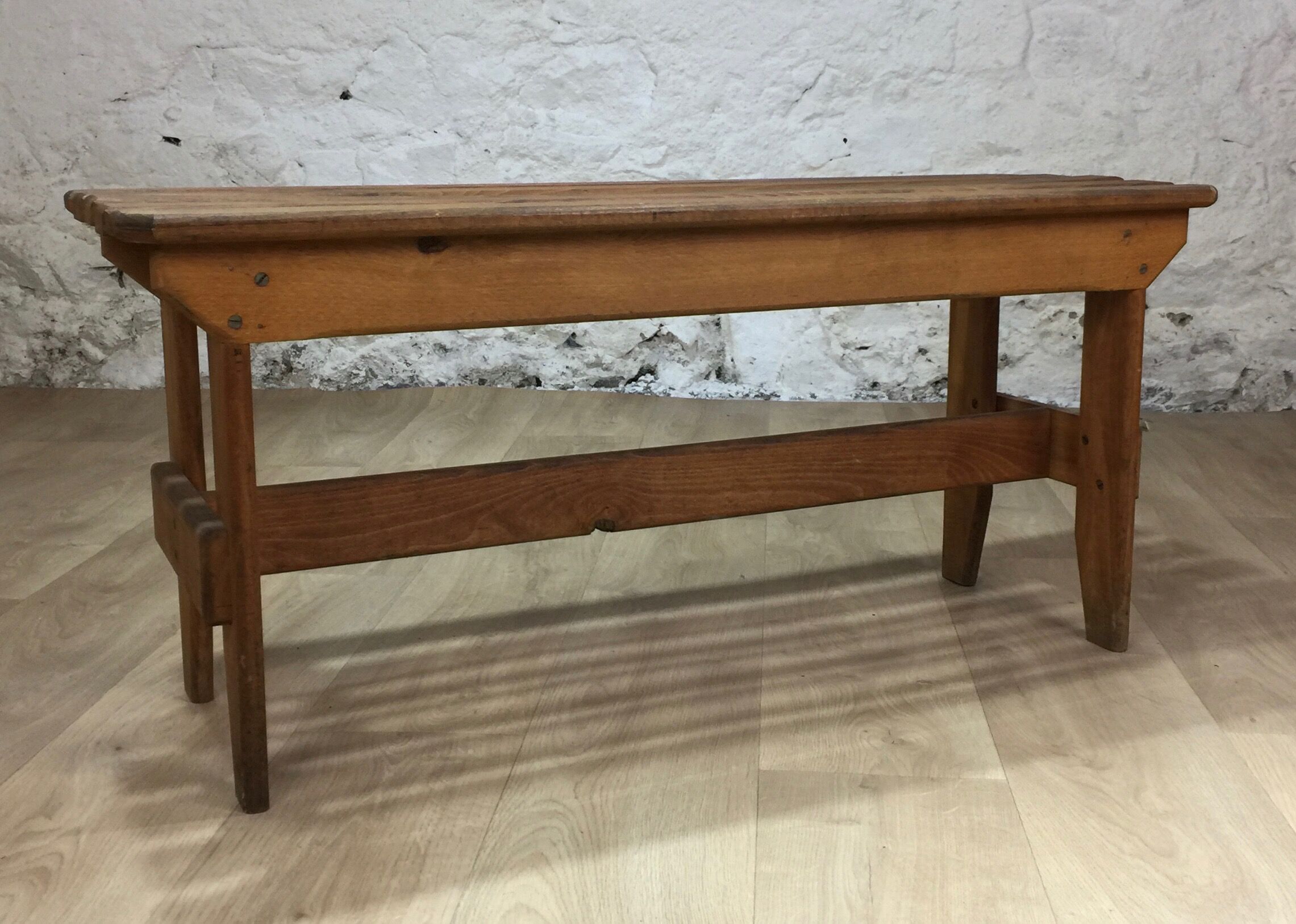 Slatted oak bench