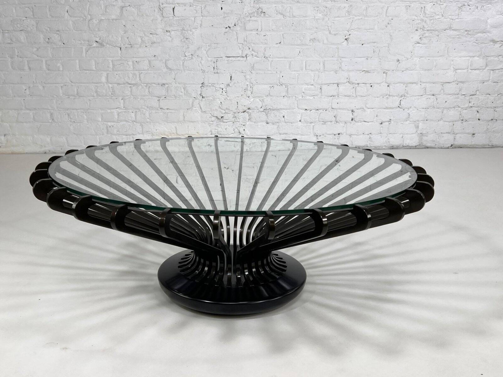 Round Metal and Glass Coffee Table