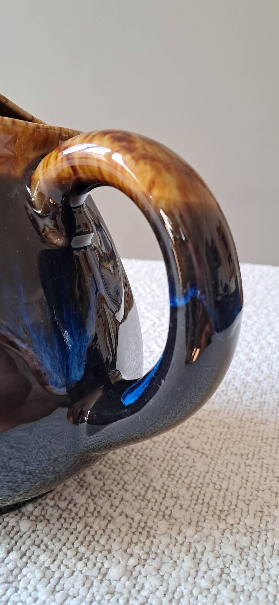 Vintage flamed ceramic jug alpho