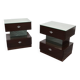 Paire de chevets en ébène design cubique années 80