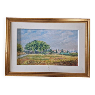 Christian Xapella (1927-2021) - Oil on hardboard - La madeleine à Grand Champ - Signed