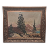Peinture de paysage de montagne par Batoni, milieu du siècle
