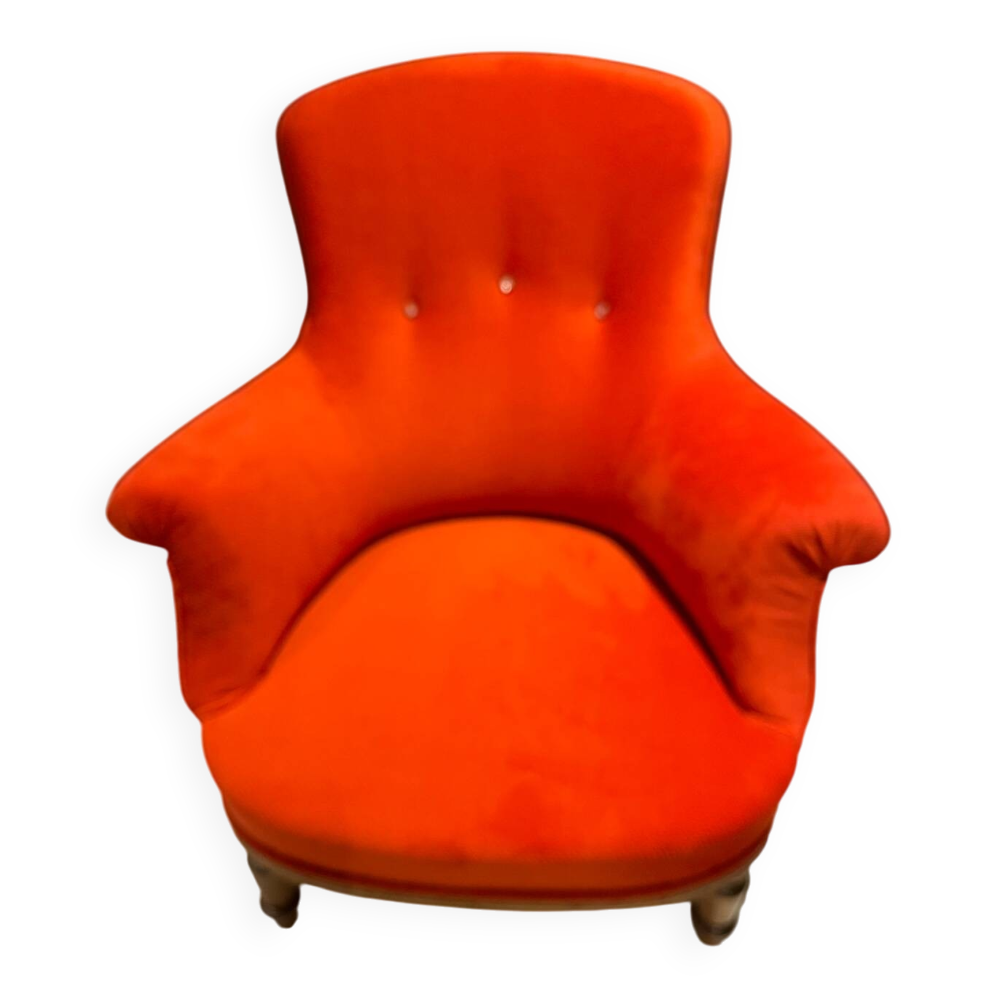 Antique reupholstered armchair