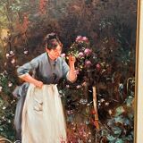 Tableau "Fille aux fleurs".