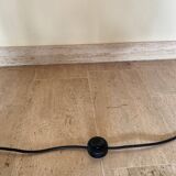 Chrome tripod floor lamp with metal lampshade, 80s