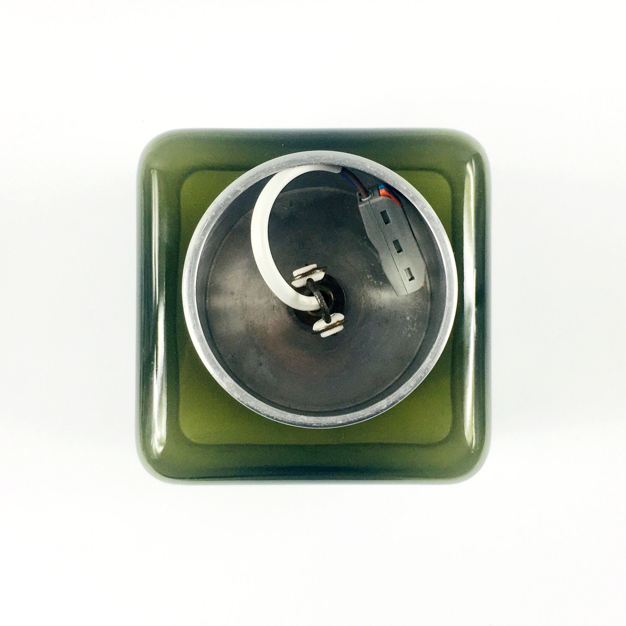 Mid century green glass ceiling light by Carl Fagerlund for orrefors, sweden, 1960s