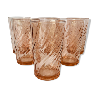 Lot de 6 verres vintage Rosaline Arcoroc années 80