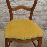 Louis Philippe period chair trimmed with yellow velvet in wood