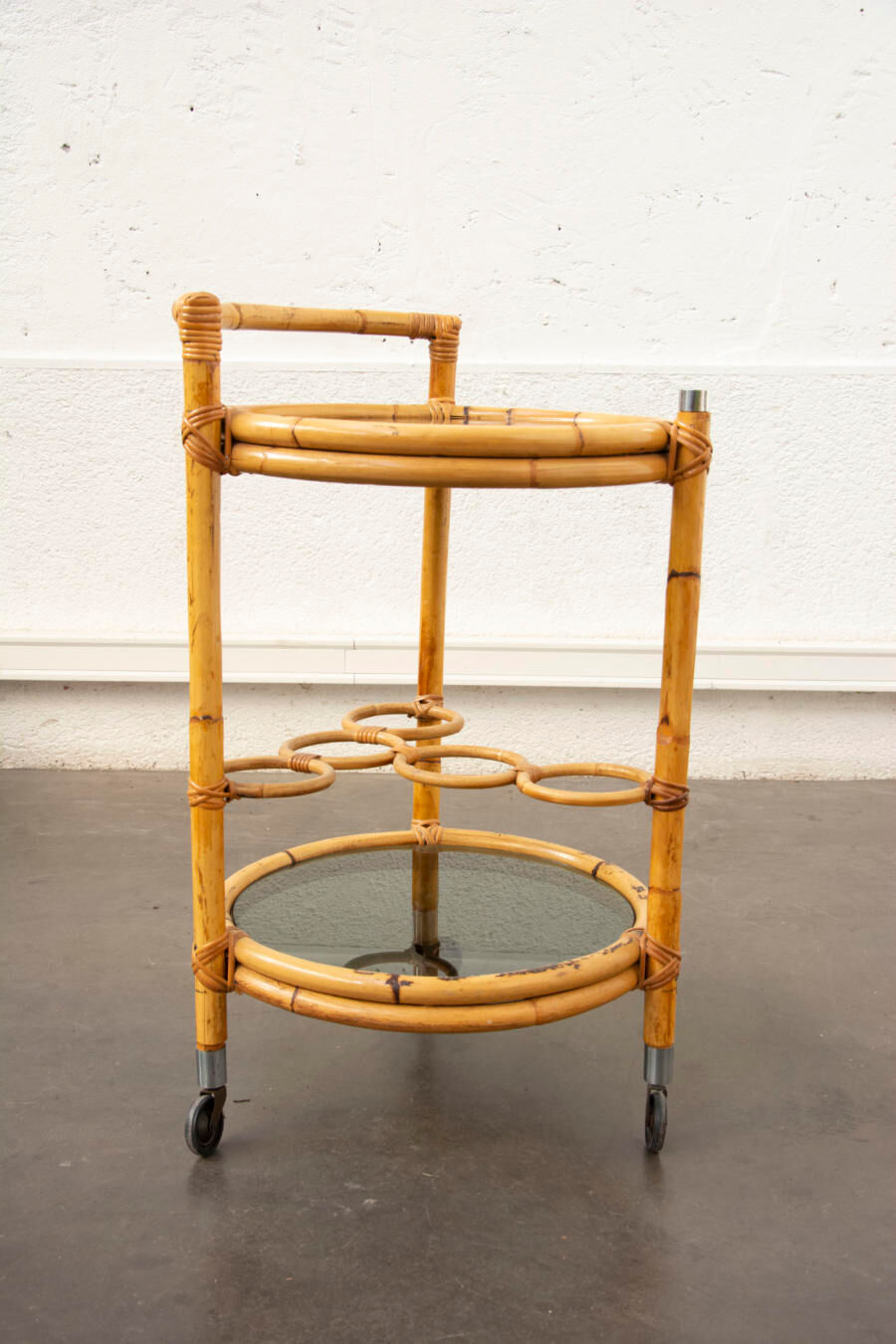 Rattan service cart