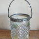 Antique Crystal Moulded Biscuit Bucket Painted Diamond Tips