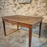 Antique country table with drawer – Oak and pine, France, circa 1900