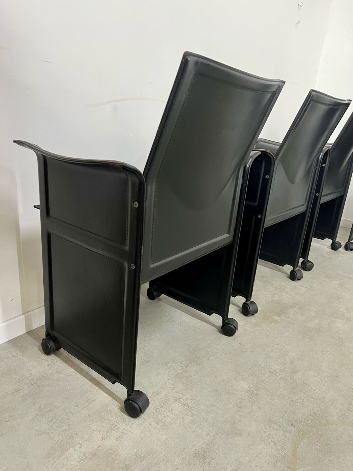 Lot 4 old armchairs "Korium" by Tito Agnoli for Matteo Grassi 1980