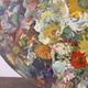 Huile sur toile ovale « Fleurs »