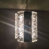 Lampe suspendue brutaliste portugaise en fonte noire