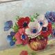 Peinture bouquet d anémones dans un vase.