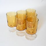 6 Cristal d'Arques Luminarc Sweden amber glasses