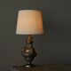 Antique Table Lamp in Patinated Brass and Silver, 19th Century