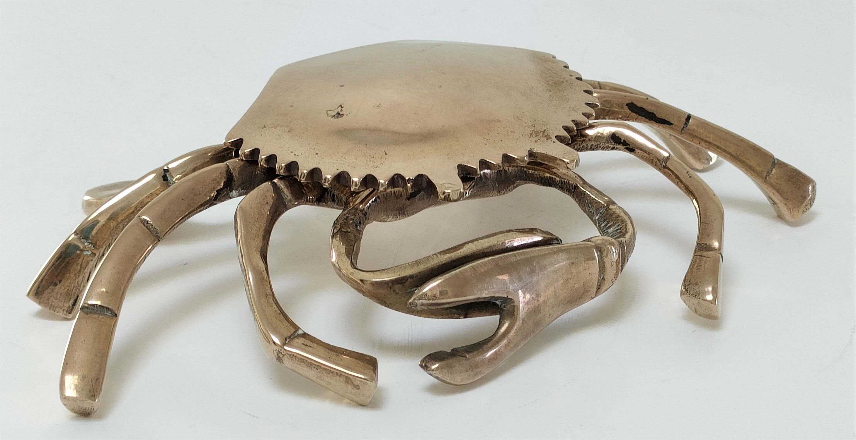 Vintage solid brass crab