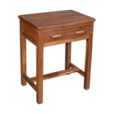 Console bureau table haute marron 1 tiroir vieux teck inde